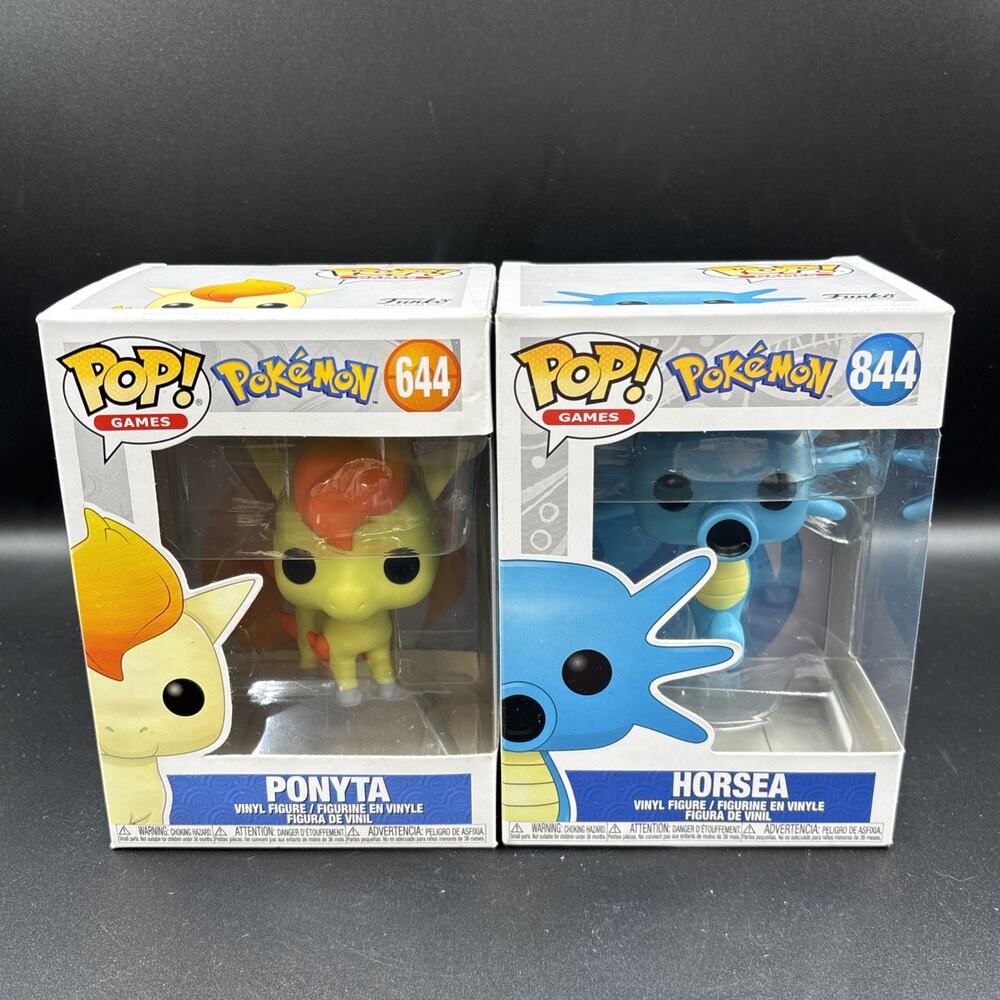 Lot of 2 Funko Pop! Vinyl: Pokémon - Ponyta #644 Horsea #844 NIB